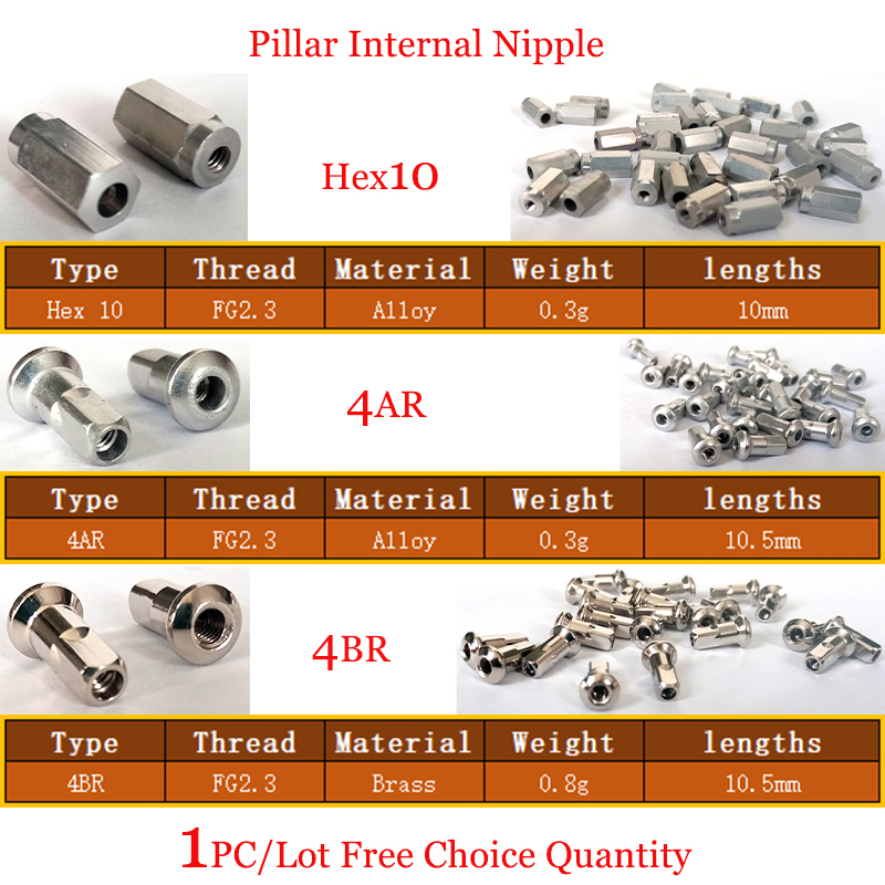 Spoke Nipple Brass - Mamelon interne pour rayons de vélo,