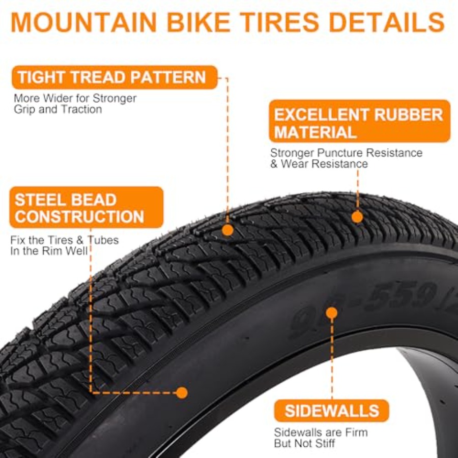 Lot de 2 pneus de vélo tout-te - Mountain Biking Tube avis et prix